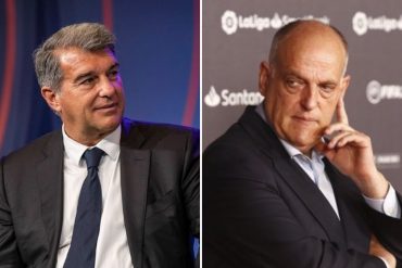 ¡ECHARON CHISPAS! El cruce de Joan Laporta con el presidente de La Liga, en plena conferencia de prensa por la salida de Messi del FC Barcelona