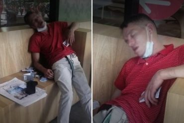 ¡SORPRENDIDO! Un supuesto ladrón se quedó dormido luego de atracar un local en Medellín y así fue capturado por la policía (+Video)