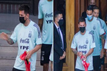 ¡VEA! “Messi, Messi, Messi”: fanáticos venezolanos alabaron al futbolista argentino cuando salía del hotel donde se hospeda en Caracas (y así los saludó) (+Video)