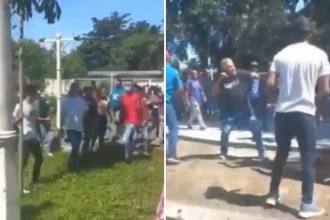 ¡BOCHORNOSO! A piedras y gritos se enfrentaron los seguidores de los protegidos de Carmen Meléndez y Diosdado durante las primarias del PSUV en Lara (+Video)