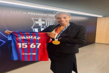 ¡DEBE VERLO! La emoción de Yulimar Rojas tras homenaje en el Camp Nou: “Yo aún no me lo creo” (+Foto +Video)