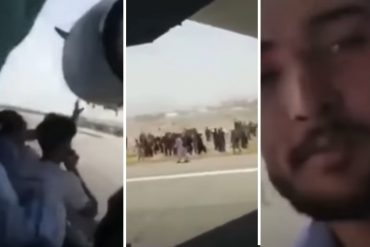 ¡INSÓLITO! Hombre se grabó mientras iba en una de las alas del avión estadounidense que salía de Afganistán (+Video impactante)