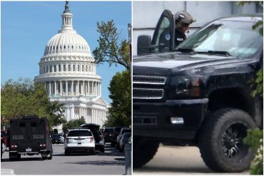 ¡TENSIÓN! Amenaza de bomba cerca del Capitolio de EEUU terminó tras rendirse el sospechoso (había pedido hablar con Biden) (+Videos)