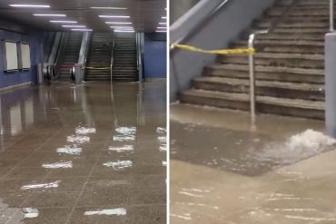 ¡MIRE! Los videos de la estación de Bellas Artes de Caracas inundada por las lluvias de este martes #10Ago