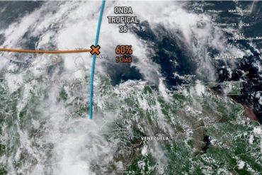 ¡ATENCIÓN! Onda tropical 38 que pasa por el noroccidente de Venezuela podría convertirse en ciclón tropical