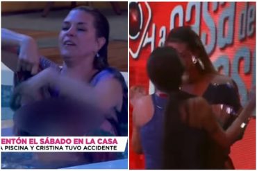 ¡SIN CONTROL! Coqueteó con una participante y mostró los p*zones en una piscina: Alicia Machado se pasó de tragos en la Casa de los Famosos (+Video)