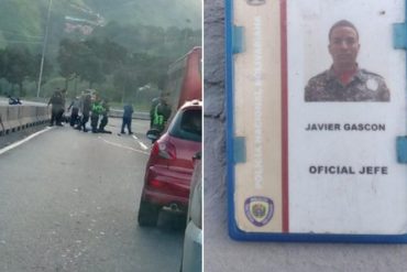 ¡LAMENTABLE! Muere un funcionario de la PNB tras impactar contra una gandola en la autopista Caracas – La Guaira (+Fotos sensibles)