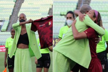 ¡ORGULLO CRIOLLO! Deyna Castellanos entregó a Yulimar Rojas la camiseta de la Vinotinto (+Video +fotos)