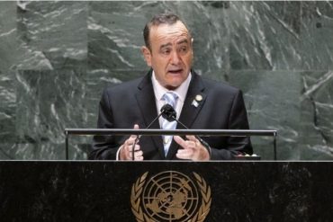 ¡ASÍ DE CLARO! Giammattei ante la ONU: «95% de aviones con drogas que llegan a Guatemala salen de Venezuela» (+Video)