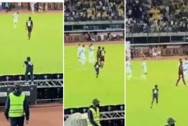 ¡CONMOVEDOR! Un niño venezolano con la camiseta del PSG se lanzó al campo y corrió a abrazar a Leo Messi en medio de aplausos (+Video)