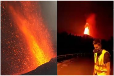 ¡IMPACTANTES! Venezolano comparte en redes imágenes inéditas y aterradoras desde volcán en erupción en la isla de La Palma