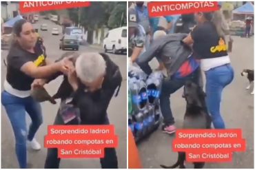 ¡LE MOSTRAMOS! El polémico video viral de un anciano que es maltratado tras ser sorprendido robando una compota en local comercial de Táchira