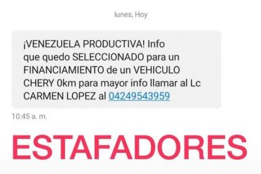 ¡PENDIENTES! Cicpc advierte sobre nuevo modus operandi de estafadores en el país: supuestas adjudicaciones de vehículos (+Detalles +Captura)