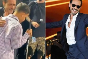 ¡ENTERNECEDOR! Marc Anthony se bajó de la tarima de un concierto en NY para abrazar y cantarle a un adolescente con discapacidad visual (+Video)