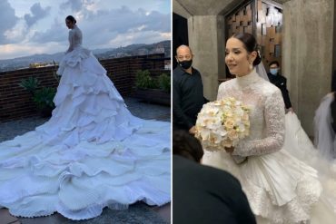 ¡SE LO MOSTRAMOS! El espectacular vestido que lució Daniela Alvarado para su boda eclesiástica (+Fotos +Video)