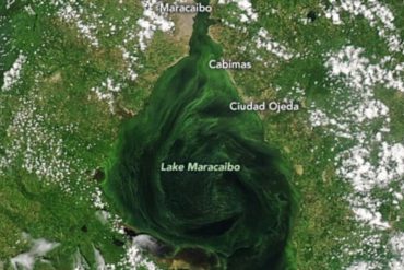 ¡IMPERDIBLES! La NASA difundió imágenes satelitales del lago de Maracaibo y su contaminación por los derrames petroleros (+Fotos)