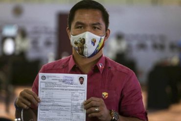 ¿GANARÁ POR NOCAUT? Manny Pacquiao oficializó su candidatura a la presidencia de Filipinas