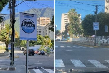 ¡VEA! Las calles de Chacao amanecen «forradas» este #12Nov con propaganda del partido Fuerza Vecinal (+Fotos)