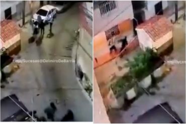 ¡TERRIBLE! Cámaras registraron cómo fue herido de bala un joven durante un intento de robo en La Silsa (+Video)