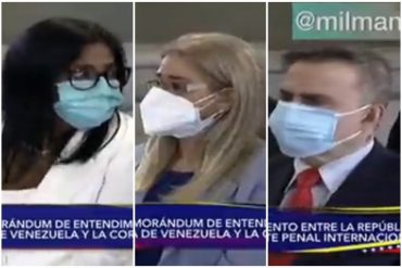 ¡AQUÍ LAS TIENE! Las caras de Delcy, Cilia y Tarek William Saab cuando se anunciaba la investigación formal a Venezuela por crímenes de lesa humanidad (+Video)