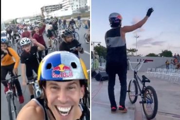 ¡TIENE QUE VERLO! “Qué fino poder compartir en la isla, vivir lo especial de su comunidad”: Daniel Dhers recorrió con decenas de ciclistas calles de Margarita (+Video)