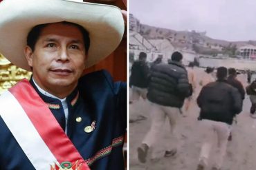 ¡MÍRELO! Escoltado, con poca ropa y sin máscara: así pillaron a Pedro Castillo junto a su familia en una playa peruana (+Video)