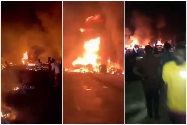 ¡DOLOROSO! Tragedia en Sierra Leona: 98 muertos por explosión de un camión cisterna, ciudadanos trataron de recoger el combustible derramado (+Videos)