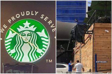 ¡SEPA! Cubren el logo de la marca Starbucks en local en Las Mercedes tras polémica en redes