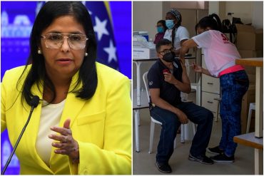 ¡EL MISMO CUENTO! Delcy Rodríguez dijo que más de 82% de la población en Venezuela se ha vacunado contra el covid-19: prometió que “aumentarán” la cifra