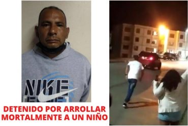 ¡JUSTICIA! Detenido un hombre que arrolló a un niño de 5 años y se dio a la fuga en Ciudad Caribia