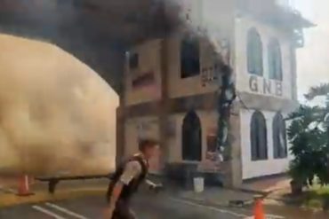 ¡TERRIBLE! Reportan fuerte incendio en el comando de la GNB en la Colonia Tovar (+Video)