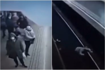 ¡VEA! El impactante momento en el que una mujer es arrojada a las vías del Metro de Bruselas por un atacante desconocido (+Video)