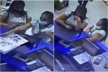¡HECHO EN SOCIALISMO! Pillaron a dos mujeres robando un teléfono en tienda de Carrizal (+Video bochornoso)