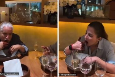 ¡VEA! “El aburrimiento de gente con tanto dinero”: Mariaca Semprúm y Leonardo Padrón “se chuparon” las manos llenas de chocolate y generó polémica (+Video)