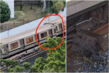 ¡DEBE VERLO! “Gracias a la revolución”: un tren se descarriló en la Línea 2 del Metro de Caracas con dirección Zoológico (+Fotos y videos)