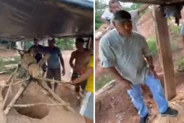 ¡MÍRELO! “Oficialmente, Venezuela llegó a la edad de piedra”: gobernador chavista se jacta de las labores manuales de mineros y en redes no lo perdonaron (+Video)