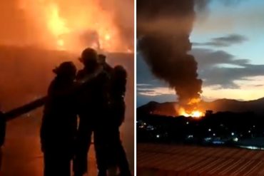 ¡MIRE! Se registró un fuerte incendio en una empresa de productos químicos en Guacara (+Videos)