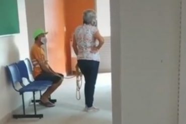 ¡INSÓLITO! Pasó en Brasil: amarró a su esposo con un mecate y lo llevó hasta el centro de vacunación para que fuera inmunizado contra el covid-19