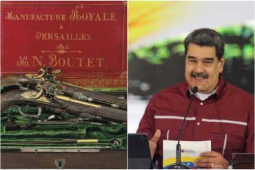 ¡SEPA! Maduro posó orgulloso con dos pistolas «históricas» enviadas por Wilmer Ruperti, uno de los sancionados por los Estados Unidos