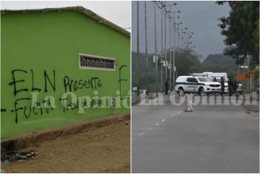 ¡VEA! Guerrilleros del ELN dejaron grafitis con amenazas en viviendas de Cúcuta en medio de paro armado: “Fuera Tren de Aragua” (+Videos)