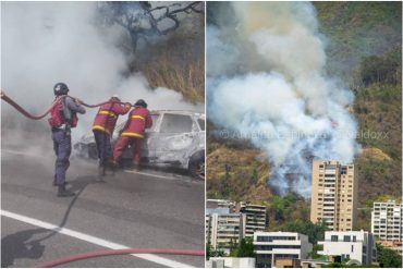 ¡VEA! Las llamas de un incendio que comenzó en un vehículo en la Cota Mil se propagaron hasta El Ávila este #01Feb (+Imágenes)