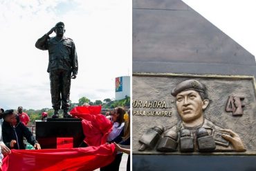 ¡SEPA! Develaron una estatua de Chávez en la plaza 4-F del 23 de enero (+Fotos)