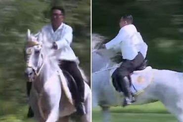 ¡LE MOSTRAMOS! Kim Jong-un aparece galopando en un caballo blanco para una propaganda norcoreana (+Video)