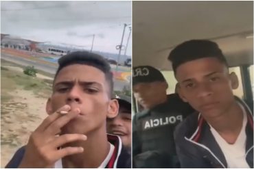 ¡DEBE VERLO! Se grabaron drogándose en plena vía de La Guaira y burlándose de la policía: los obligaron a disculparse y a hacer servicio comunitario (+Video)