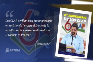 ¡ATROZ! Desde este jueves 17 y hasta el 26 de marzo, se estará asignando el Bono «6to aniversario de los Clap» a través del Sistema Patria