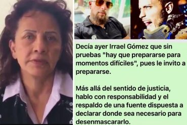 ¡FUERTE! «Decía que sin pruebas hay que prepararse para momentos difíciles, le invito a prepararse»: Madre de Óscar Pérez le anuncia a Irrael que tiene una fuente que respalda su denuncia