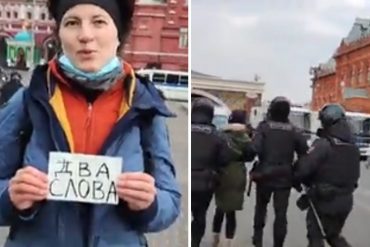 ¡VER PARA CREER! Tras dar sus comentarios sobre la invasión a Ucrania dos mujeres rusas son arrestadas en una plaza pública (+Video de la detención)