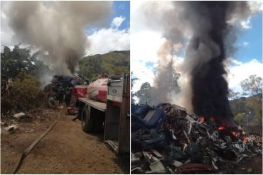¡VEA! Se registró un incendio en terreno perteneciente a Sidetur en Antímano (+Fotos)
