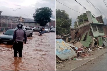 Al menos 500 familias de Caracas están afectadas por estragos causados por las lluvias