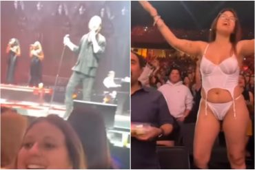 ¡VEA! Una fanática mostró su sexy lencería en pleno concierto de Ricardo Arjona y mientras el cantante interpretaba su éxito “Desnuda”  (+Video)
